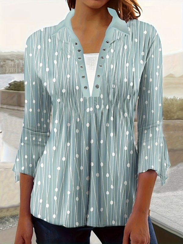 Printing Lapel Top Irregular Sleeve T-shirt $29.99 Dana Fashion Color: 7Color Size: 2XL Women's clothing Product information: Color: Color 1, color 2, color 3, color 4, color 5, color 6, color 7, color 8, color 9, color 10, color 11, color 12, color 13 Sl