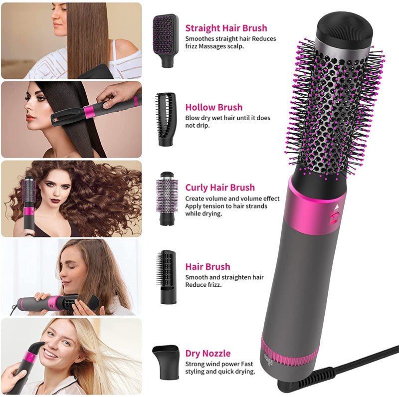 Professional 5 In 1 Hair Dryer Brush Dryer And Straightening Brush Electric Hair Styling Tool Automatic Hair Curler Beauty Supplies Gadgets $110.00 Dana Fashion Color: Dyson Grey 5in1 Electrical outlet: AU Beauty Tools Overview: 【5-In-1 Multi-Brush Design