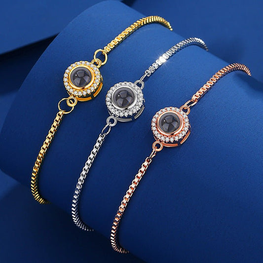 Projection Handpiece Color Picture Photo Nano I Love You Bracelet $37.00 Dana Fashion Color: Gold Women's Accessories Overview: 100% new design and high quality Must-have for fashion women Have a beautiful appearance Specifications: Material: Copper Proce