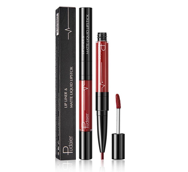 Pudaier Matte Lip Gloss Lip Liner 2 in1 Maquiagem Profissional Completa Agate Red Lip Tint Plumper Tattoo Makeup liquid Lipstick $23.11 Dana Fashion Color: 1 makeup Features: Velvet Matte, Highly saturated, Highly pigmented, Easy to wear; Non-stick, Soft