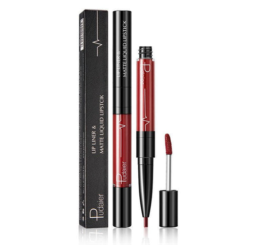 Pudaier Matte Lip Gloss Lip Liner 2 in1 Maquiagem Profissional Completa Agate Red Lip Tint Plumper Tattoo Makeup liquid Lipstick $23.11 Dana Fashion Color: 1 makeup Features: Velvet Matte, Highly saturated, Highly pigmented, Easy to wear; Non-stick, Soft