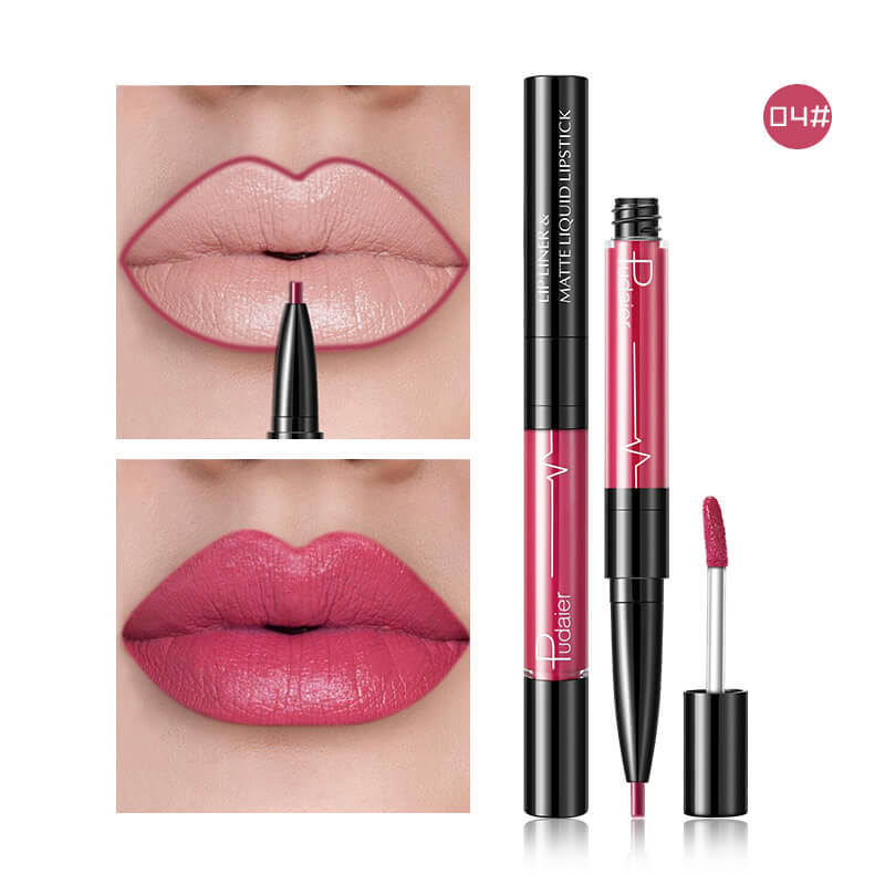 Pudaier Matte Lip Gloss Lip Liner 2 in1 Maquiagem Profissional Completa Agate Red Lip Tint Plumper Tattoo Makeup liquid Lipstick $23.11 Dana Fashion Color: 4 makeup Features: Velvet Matte, Highly saturated, Highly pigmented, Easy to wear; Non-stick, Soft