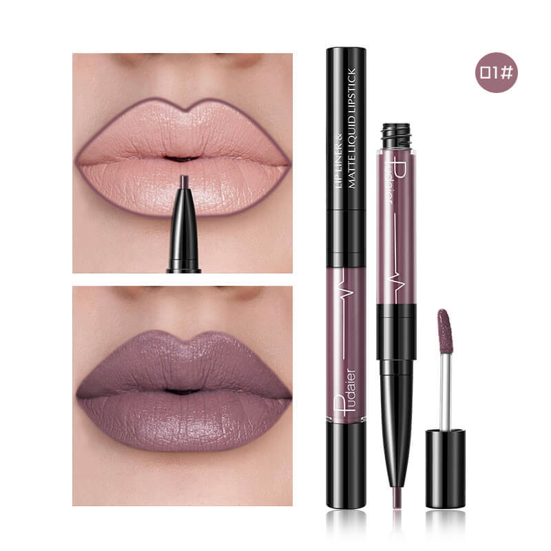 Pudaier Matte Lip Gloss Lip Liner 2 in1 Maquiagem Profissional Completa Agate Red Lip Tint Plumper Tattoo Makeup liquid Lipstick $23.11 Dana Fashion Color: 1 makeup Features: Velvet Matte, Highly saturated, Highly pigmented, Easy to wear; Non-stick, Soft