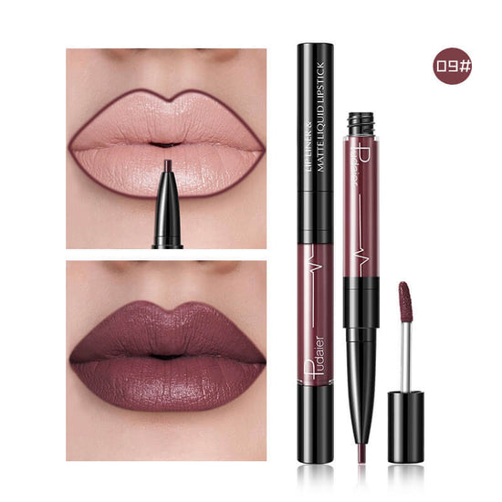 Pudaier Matte Lip Gloss Lip Liner 2 in1 Maquiagem Profissional Completa Agate Red Lip Tint Plumper Tattoo Makeup liquid Lipstick $23.11 Dana Fashion Color: 9 makeup Features: Velvet Matte, Highly saturated, Highly pigmented, Easy to wear; Non-stick, Soft