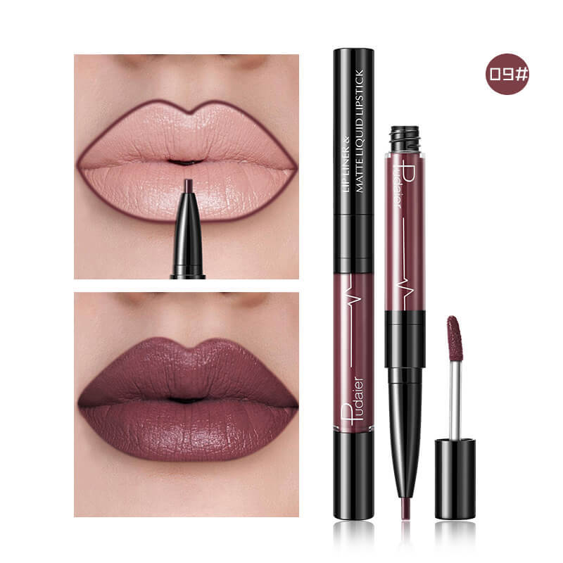 Pudaier Matte Lip Gloss Lip Liner 2 in1 Maquiagem Profissional Completa Agate Red Lip Tint Plumper Tattoo Makeup liquid Lipstick $23.11 Dana Fashion Color: 9 makeup Features: Velvet Matte, Highly saturated, Highly pigmented, Easy to wear; Non-stick, Soft