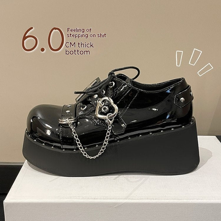 Punk Platform Shoes Dark Lolita Platform Leather Shoes $69.99 Dana Fashion Color: Black Size: 35 Women's shoes Product information: Pattern: solid color Color: Black Size: 35, 36, 37, 38, 39 Sole material: rubber Popular elements: leather stitching Packin