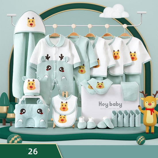 Pure Cotton Baby Clothes Set Gift Box $88.79 Dana Fashion Color: Blue style: Warm section 26PCS Child size: 59cm Baby Clothing Product information: Safety level: Class A Fabric name: cotton Gift Box Contents: Clothing + Accessories/Supplies Fabric technol