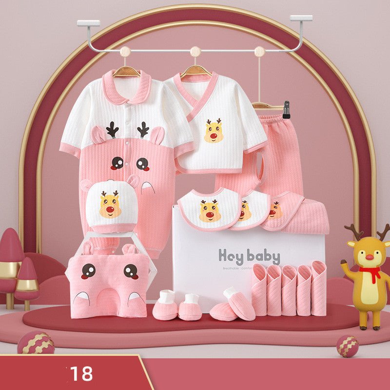 Pure Cotton Baby Clothes Set Gift Box $65.06 Dana Fashion Color: Pink style: Warm section 18PCS Child size: 59cm Baby Clothing Product information: Safety level: Class A Fabric name: cotton Gift Box Contents: Clothing + Accessories/Supplies Fabric technol
