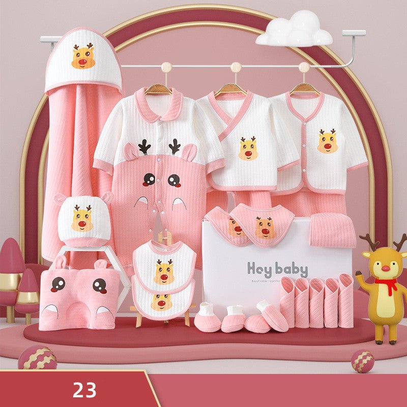 Pure Cotton Baby Clothes Set Gift Box $77.50 Dana Fashion Color: Pink style: Warm section 23PCS Child size: 59cm Baby Clothing Product information: Safety level: Class A Fabric name: cotton Gift Box Contents: Clothing + Accessories/Supplies Fabric technol