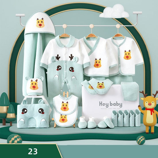 Pure Cotton Baby Clothes Set Gift Box $77.50 Dana Fashion Color: Blue style: Warm section 23PCS Child size: 59cm Baby Clothing Product information: Safety level: Class A Fabric name: cotton Gift Box Contents: Clothing + Accessories/Supplies Fabric technol
