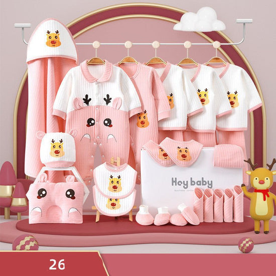 Pure Cotton Baby Clothes Set Gift Box $88.79 Dana Fashion Color: Pink style: Warm section 26PCS Child size: 59cm Baby Clothing Product information: Safety level: Class A Fabric name: cotton Gift Box Contents: Clothing + Accessories/Supplies Fabric technol