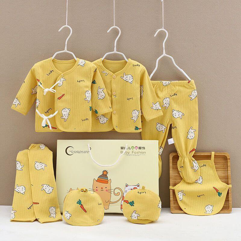 Pure Cotton Baby Clothes Spring And Autumn Summer Children Gift Box Set $39.50 Dana Fashion Color: Yellow style: Bunny Child size: 59cm Baby Clothing Product information: Suitable age group: middle and large children (over 8 years old, over 140cm) Element