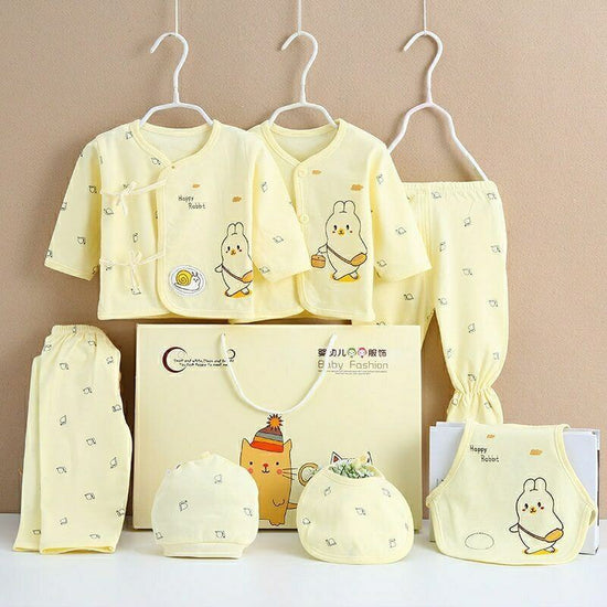 Pure Cotton Baby Clothes Spring And Autumn Summer Children Gift Box Set $39.50 Dana Fashion Color: Yellow style: Snails Child size: 59cm Baby Clothing Product information: Suitable age group: middle and large children (over 8 years old, over 140cm) Elemen