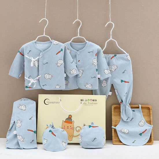 Pure Cotton Baby Clothes Spring And Autumn Summer Children Gift Box Set $39.50 Dana Fashion Color: Blue style: Bunny Child size: 59cm Baby Clothing Product information: Suitable age group: middle and large children (over 8 years old, over 140cm) Elements: