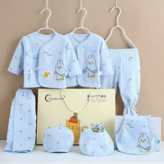 Pure Cotton Baby Clothes Spring And Autumn Summer Children Gift Box Set $39.50 Dana Fashion Color: Blue style: Snails Child size: 59cm Baby Clothing Product information: Suitable age group: middle and large children (over 8 years old, over 140cm) Elements