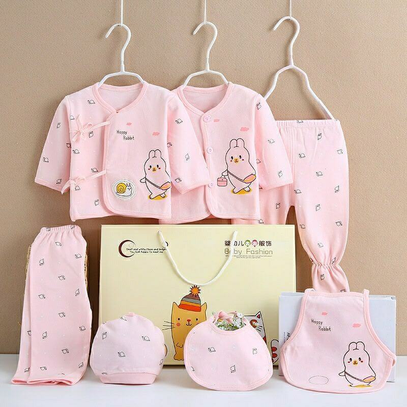 Pure Cotton Baby Clothes Spring And Autumn Summer Children Gift Box Set $39.50 Dana Fashion Color: Pink style: Snails Child size: 59cm Baby Clothing Product information: Suitable age group: middle and large children (over 8 years old, over 140cm) Elements