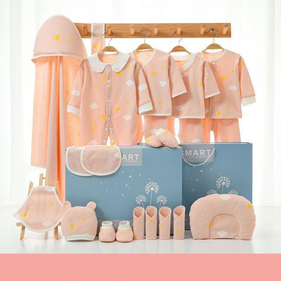 Pure Cotton Spring And Autumn Newborn Baby Gift Box Full Moon Supplies Summer Suit $51.14 Dana Fashion Color: 17piece set cyan Size: 59yards 0to March Baby Clothing Product information: Style: other Set type: other Suitable age: middle school children (ov