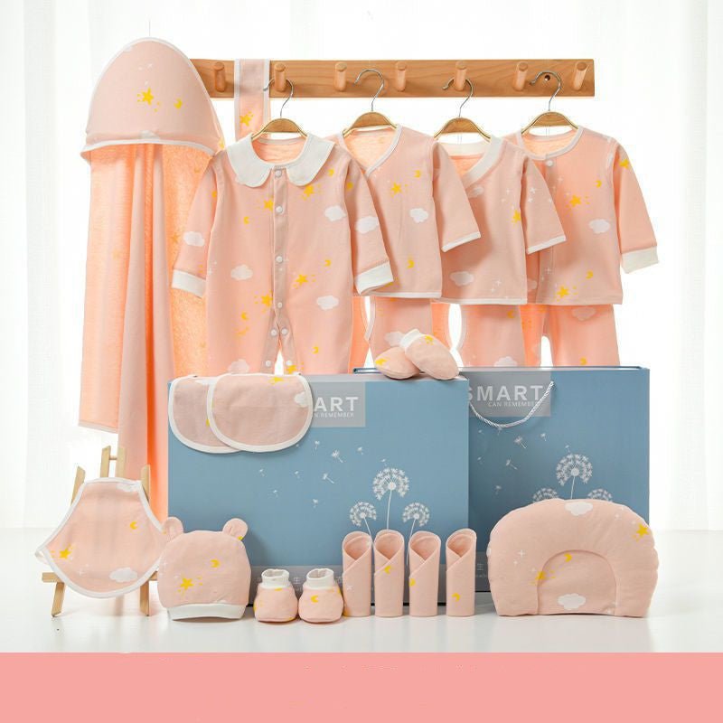 Pure Cotton Spring And Autumn Newborn Baby Gift Box Full Moon Supplies Summer Suit $51.85 Dana Fashion Color: 17piece set pink Size: 59yards 0to March Baby Clothing Product information: Style: other Set type: other Suitable age: middle school children (ov