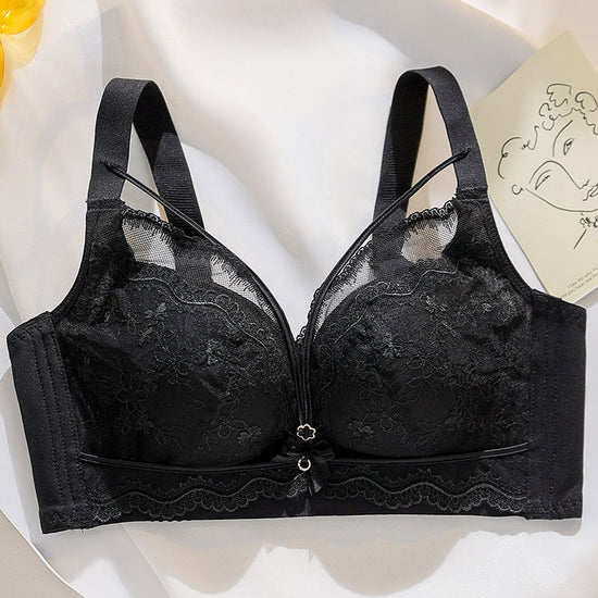 Push Up Breast Holding Wireless Underwear For Women $39.00 Dana Fashion Color: Black Size: 34or75AB Women's clothing Product information: Shoulder strap type: fixed double-shoulder strap Fabric name: lace Color: warm skin, light purple, dark green, pure b