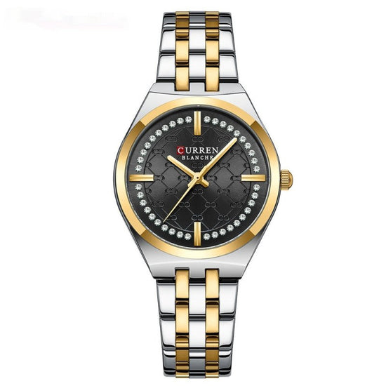 Quartz Hot Waterproof Women's Watch $49.36 Dana Fashion Color: Golden And Black Women's Accessories Product information: Quartz watch hot selling waterproof women's watch Color: white shell blue, golden White, Golden Green, Golden Black, Shell White, Shel