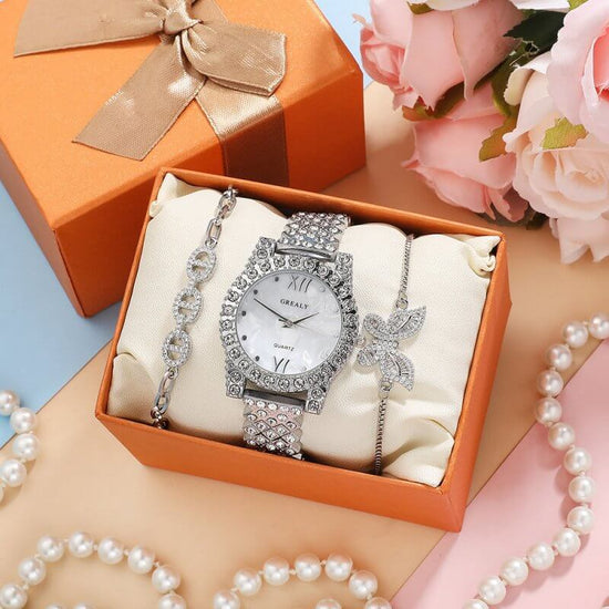 Quartz Watch Diamond Butterfly Zircon Bracelet $59.00 Dana Fashion Color: Silver Women's Accessories Product information: Special functions: decoration, chronograph, calendar Display Type: Pointer Style: fashion Mirror material: ordinary glass mirror Buck