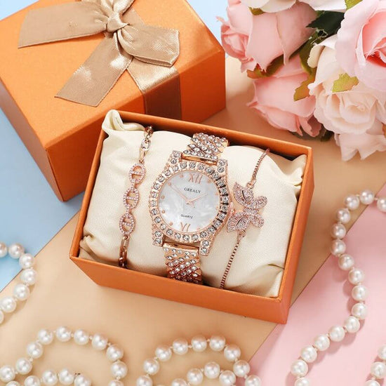 Quartz Watch Diamond Butterfly Zircon Bracelet $59.00 Dana Fashion Color: Rose Gold Women's Accessories Product information: Special functions: decoration, chronograph, calendar Display Type: Pointer Style: fashion Mirror material: ordinary glass mirror B