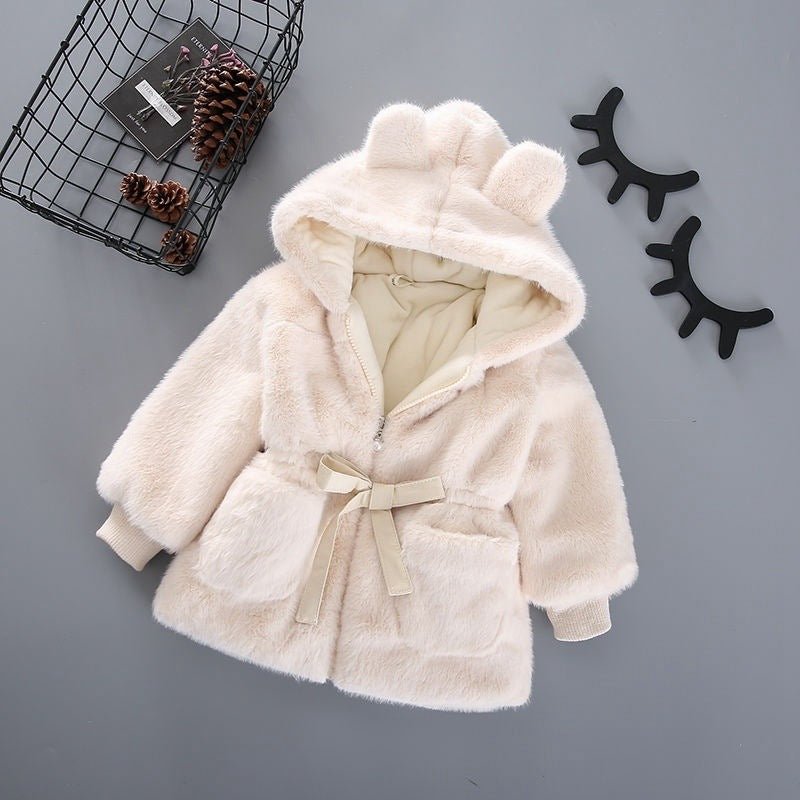 Rabbit Ears Small And Medium-sized Children's Wool Sweater $54.38 Dana Fashion style: 12 Style Size: 100 Baby Clothing Product Information: Style: sweet Fabric technology: fleece Sleeve length: long sleeve Whether Hooded: Hooded Pattern: plain Thickness::