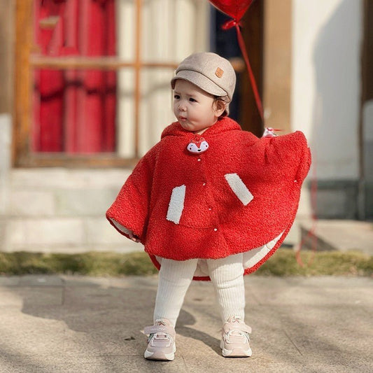Rabbit Treasure Warm Thickened Plus Velvet Out Capes For Men And Women $93.30 Dana Fashion Color: Coffee Child size: 90cm Baby Clothing Product information: Fabric: cotton Style: Casual Applicable gender: Unisex Front flap: single breasted Hat or not: Do