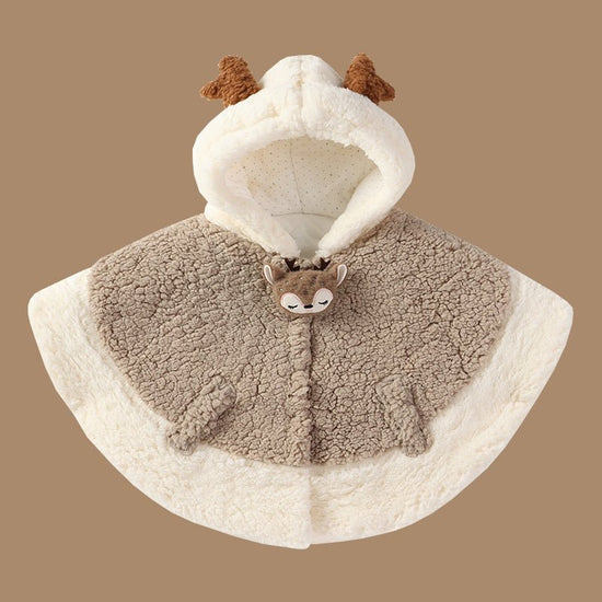 Rabbit Treasure Warm Thickened Plus Velvet Out Capes For Men And Women $93.30 Dana Fashion Color: Coffee1 Child size: 90cm Baby Clothing Product information: Fabric: cotton Style: Casual Applicable gender: Unisex Front flap: single breasted Hat or not: Do