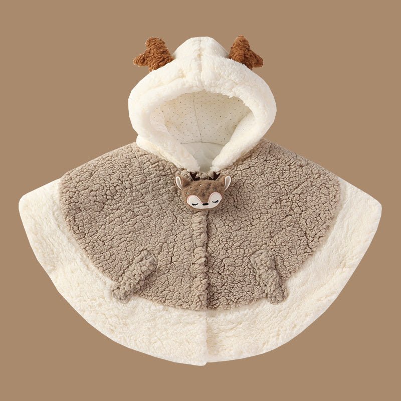 Rabbit Treasure Warm Thickened Plus Velvet Out Capes For Men And Women $93.30 Dana Fashion Color: Coffee1 Child size: 90cm Baby Clothing Product information: Fabric: cotton Style: Casual Applicable gender: Unisex Front flap: single breasted Hat or not: Do