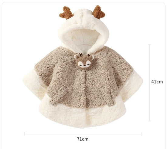 Rabbit Treasure Warm Thickened Plus Velvet Out Capes For Men And Women $93.30 Dana Fashion Color: Coffee Child size: 90cm Baby Clothing Product information: Fabric: cotton Style: Casual Applicable gender: Unisex Front flap: single breasted Hat or not: Do