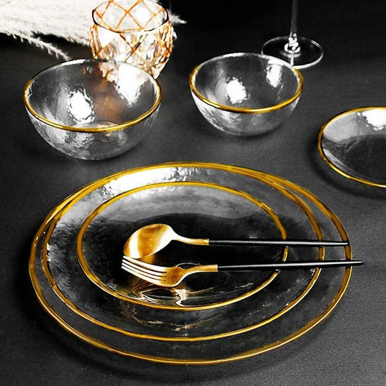 Rainbow Ion Plated Hammer Pattern Glass Plate Bowl Fruit Plate Bowl Set $21.30 Dana Fashion Color: 10style Dana's Kitchen Product information: Material: Glass Shape: round Color: 1style Phnom Penh Rainbow Bowl 6