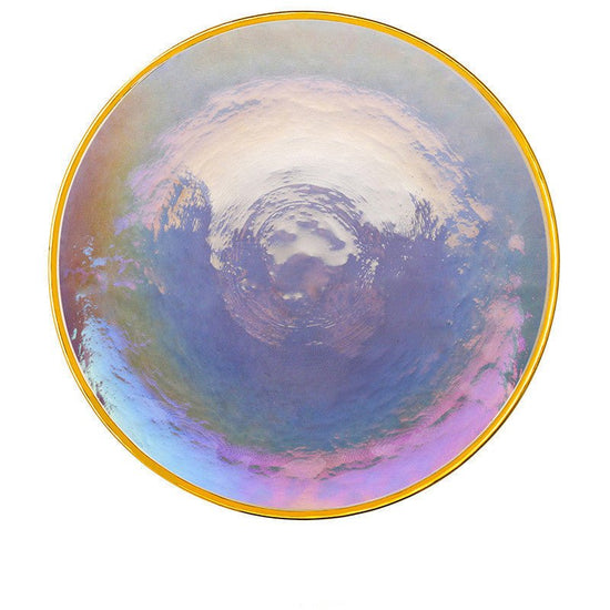 Rainbow Ion Plated Hammer Pattern Glass Plate Bowl Fruit Plate Bowl Set $64.46 Dana Fashion Color: 6style Dana's Kitchen Product information: Material: Glass Shape: round Color: 1style Phnom Penh Rainbow Bowl 6