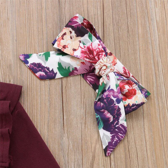 Ramia Ruffle Set Toddler Baby Girls Ruffles Long Sleeve Tops Romper Floral Skirts Headband Outfit Clothes $23.28 Dana Fashion Height: 100cm Baby Clothing Newest Fashion Baby Girls Outfits !! High quality and Brand new 100% Main Color: AS The Picture New i
