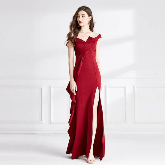 Red Evening Dress For Women Spring And Summer $59.50 Dana Fashion Color: Wine Red Size: L Women's clothing Product information: Color: wine red Main fabric composition: Polyester (polyester fiber) Size: S,M,L,XL Sleeve length: sleeveless Note: 1. Asian si