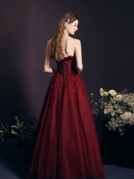 Red Long Dress Heavy-duty Tube Top For Women $399.00 Dana Fashion Color: Wine Red Size: L Women's clothing Product information: Size: XS,S,M,L Fabric: Composite fabric Waist Type: Mid waist Color classification: wine red Sleeve length: sleeveless Details