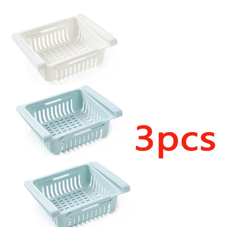 Refrigerator Storage Basket Stretchable Multifunction Kitchen Refrigerator Storage Box $30.28 Dana Fashion Color: 3PCS SET2 Dana's Kitchen Overview: 1. Stretchable Design: You can adjust the holder according to the size of your belongings 2. Durable: Made