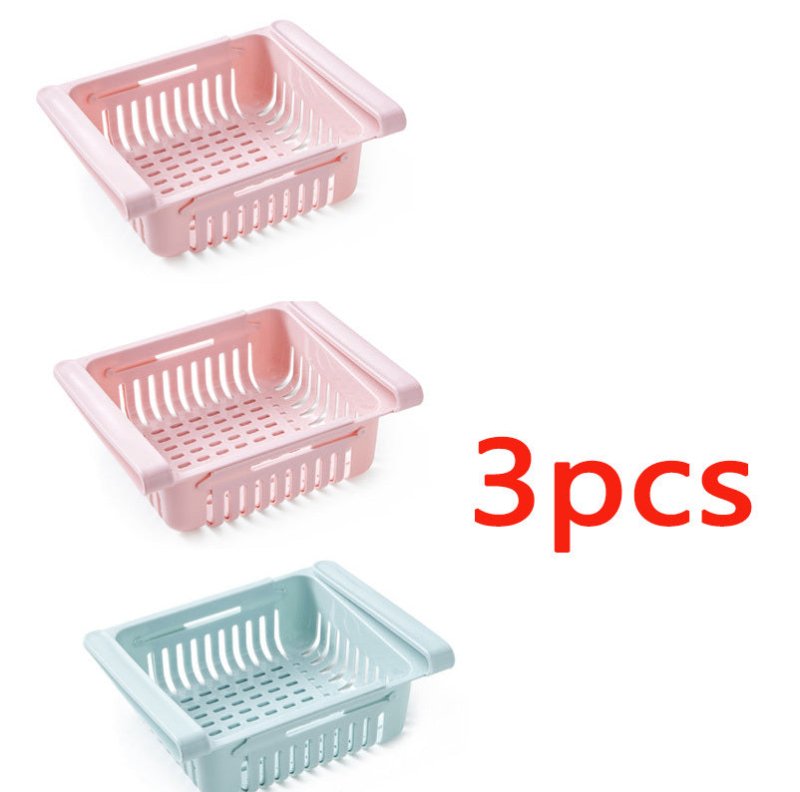Refrigerator Storage Basket Stretchable Multifunction Kitchen Refrigerator Storage Box $30.28 Dana Fashion Color: 3PCS SET5 Dana's Kitchen Overview: 1. Stretchable Design: You can adjust the holder according to the size of your belongings 2. Durable: Made