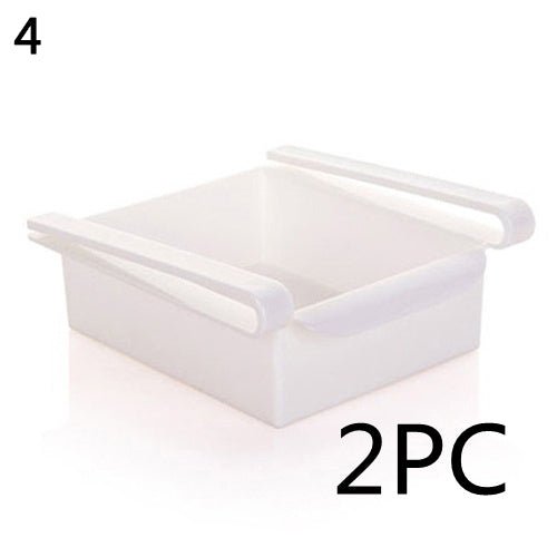 Refrigerator Storage Basket Stretchable Multifunction Kitchen Refrigerator Storage Box $25.87 Dana Fashion Color: 2PC White1 Dana's Kitchen Overview: 1. Stretchable Design: You can adjust the holder according to the size of your belongings 2. Durable: Mad
