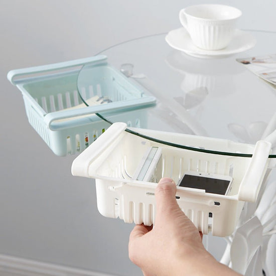 Refrigerator Storage Basket Stretchable Multifunction Kitchen Refrigerator Storage Box $25.87 Dana Fashion Color: 2PC White1 Dana's Kitchen Overview: 1. Stretchable Design: You can adjust the holder according to the size of your belongings 2. Durable: Mad