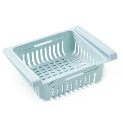 Refrigerator Storage Basket Stretchable Multifunction Kitchen Refrigerator Storage Box $10.83 Dana Fashion Color: Blue Dana's Kitchen Overview: 1. Stretchable Design: You can adjust the holder according to the size of your belongings 2. Durable: Made of P