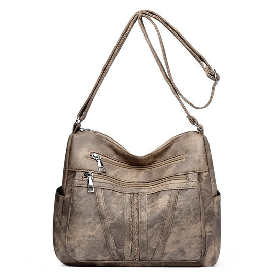 Retro Easy Matching Soft Leather Bag Ladies $37.72 Dana Fashion Color: 33068 Deep Khaki Women's Bags Product information: Color: 3306-8 dark gray, 3306-8 yellow, 3306-8 Blue, 3306-8 dark khaki, 3306-8 light khaki khaki Hardness: soft Material: PU Popular