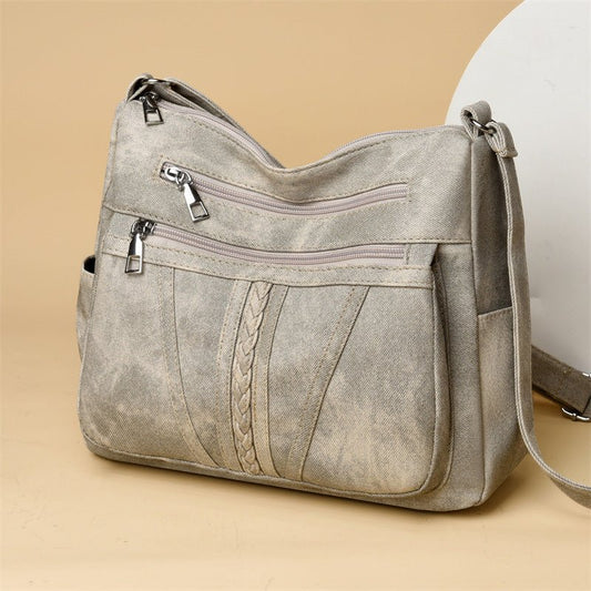 Retro Easy Matching Soft Leather Bag Ladies $37.72 Dana Fashion Color: 33068 Blue Women's Bags Product information: Color: 3306-8 dark gray, 3306-8 yellow, 3306-8 Blue, 3306-8 dark khaki, 3306-8 light khaki khaki Hardness: soft Material: PU Popular elemen