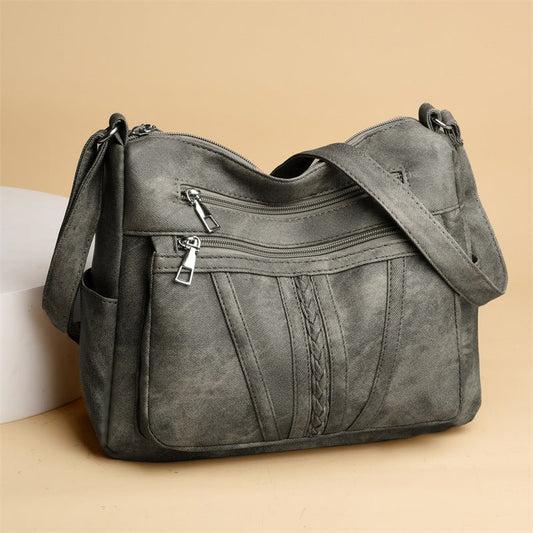 Retro Easy Matching Soft Leather Bag Ladies $37.72 Dana Fashion Color: 33068 Blue Women's Bags Product information: Color: 3306-8 dark gray, 3306-8 yellow, 3306-8 Blue, 3306-8 dark khaki, 3306-8 light khaki khaki Hardness: soft Material: PU Popular elemen
