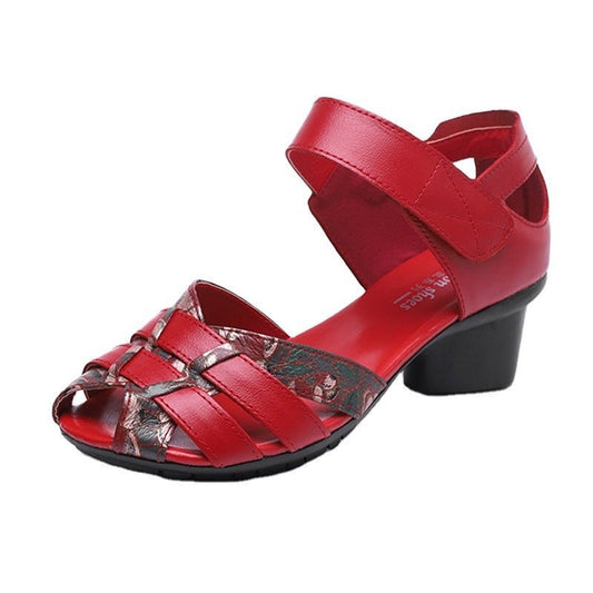 Retro Ethnic Style Chunky Heel Mom Shoes Soft Bottom Pumps Cowhide Breathable Coros Shoes $65.99 Dana Fashion Color: Black Size: 36 Women's shoes Product information: Pattern: Ethnic Applicable sports: universal Lining material: Microfiber Color: white, r