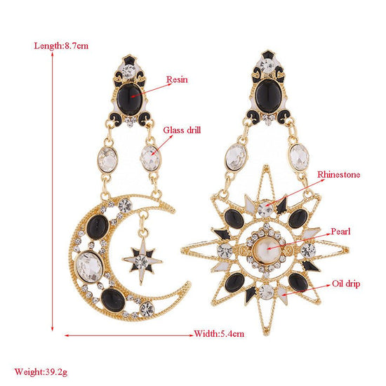 Retro Exaggerated Earrings For Women Rhinestone Pearl Moon $17.15 Dana Fashion Color: Star Moon Women's Accessories Product information: Treatment Process: Diamond Color: XINGX and Moon Applicable population: Female Material: Glass drill Pearl Shape: Star