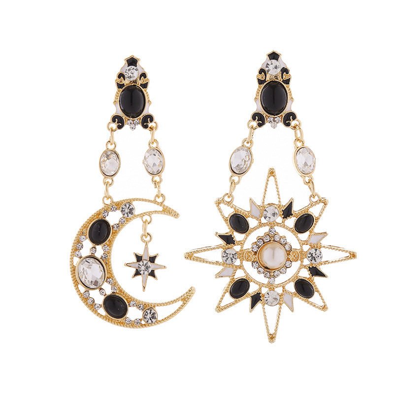 Retro Exaggerated Earrings For Women Rhinestone Pearl Moon $17.15 Dana Fashion Color: Star Moon Women's Accessories Product information: Treatment Process: Diamond Color: XINGX and Moon Applicable population: Female Material: Glass drill Pearl Shape: Star