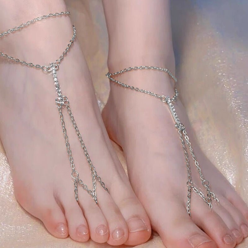 Retro Fashion Multi-layer Tassel Anklet For Women $15.00 Dana Fashion Color: 231202 Silver Single Women's Accessories Product information: Type: Anklet Color: 30801 Golden-single, 30801 silver-anklet, 31003 Golden-single, 2603 silver-single, 31002 Golden-