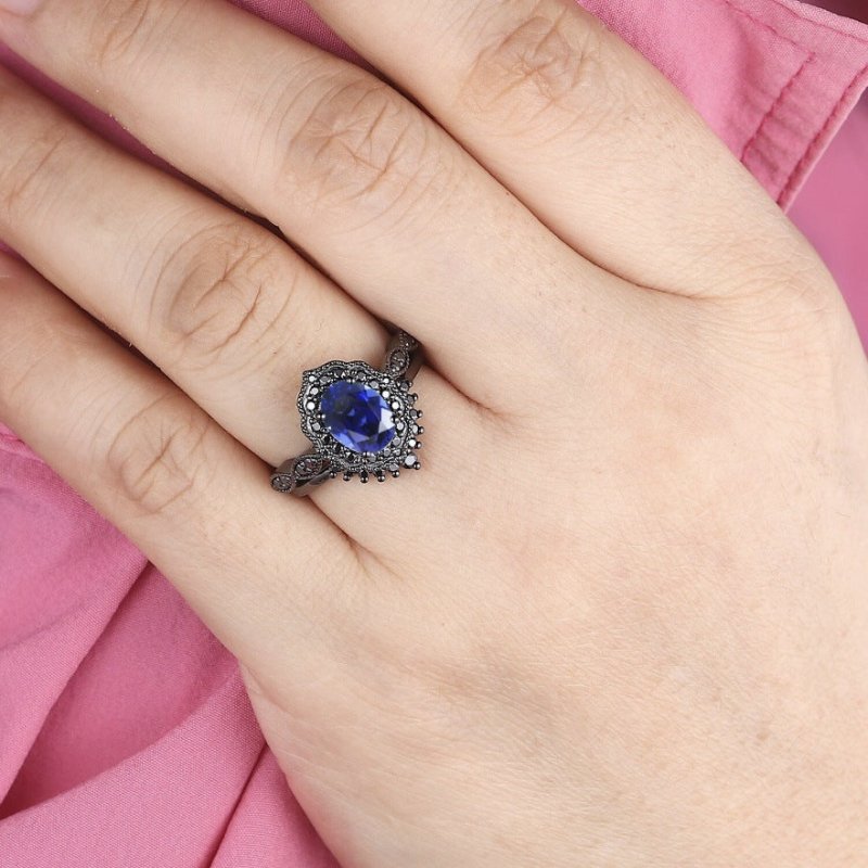 Retro Gun Black Ring Fashion $9.41 Dana Fashion Color: Gun Black Blue Diamond Size: 10 Yards Women's Accessories Product information: Type: Ring Treatment Process: Electroplating Color: Gun Black Blue Diamond couple ring Applicable population: Female Size
