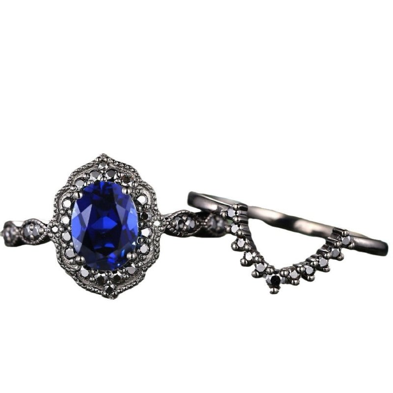Retro Gun Black Ring Fashion $9.41 Dana Fashion Color: Gun Black Blue Diamond Size: 10 Yards Women's Accessories Product information: Type: Ring Treatment Process: Electroplating Color: Gun Black Blue Diamond couple ring Applicable population: Female Size